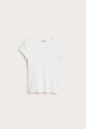 Kappahl | Ribbad t-shirt | Offwhite