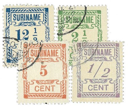Suriname 1912 - NVPH 65/68 - Stemplet