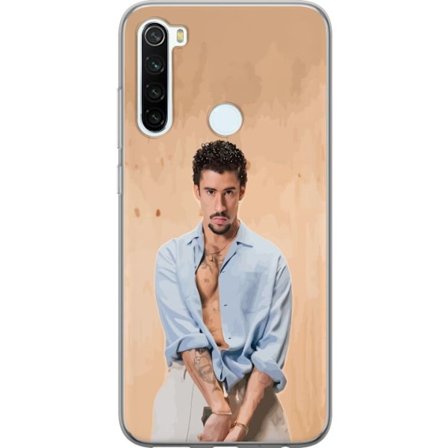 Yhteensopiva Puhelinkuori Xiaomi Redmi Note 8 Bad Bunny Super Bowl-inspiroima grafiikka, jossa NFL-trofe ja San Franciscon silta urheilusuunnittelussa