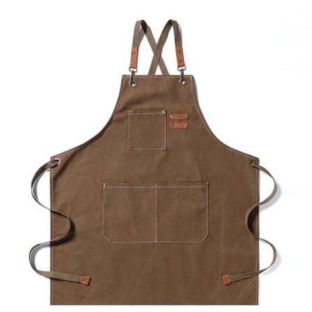 Tykk lerretsforkle, treskjæring, hagearbeid, denimbelte, bomullsbelte (brun),