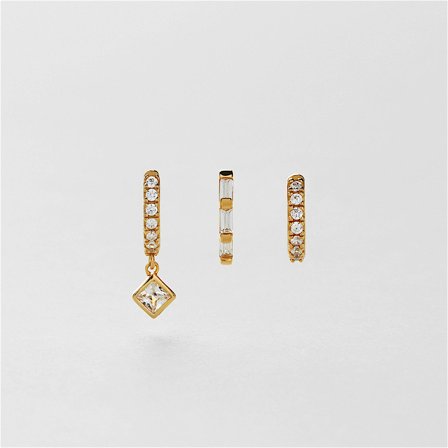 Bling Huggie Hoops 3-pack