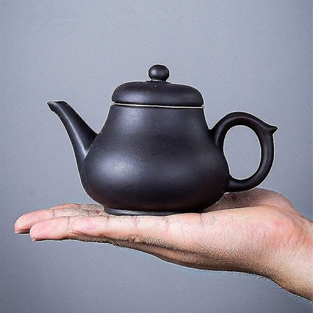 Yixing tekanne i lilla leire med kapasitet, rustfritt stålfilter, keramisk kanne