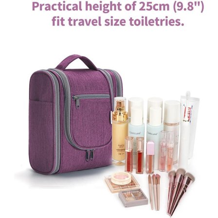 Hængende toilettaske, taske, organisering til makeup og kosmetik, til kvinder, A-lilla, en størrelse