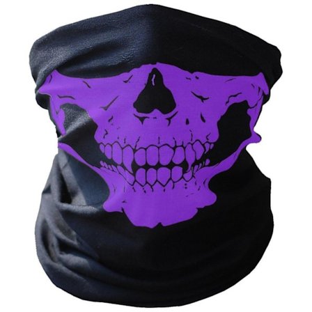 Lila Skelett Mask / Scarf / Halsduk | Halloween - Skeleton Mask