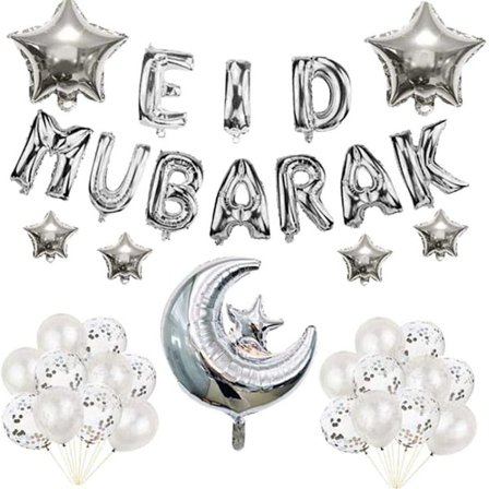 Eid Mubarak Eid Ballonger SØLV