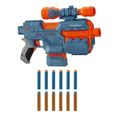 NERF - Elite 2.0 - Phoenix CS-6 motoriseret blaster - 12 NERF dart - sigte - taktiske skinner
