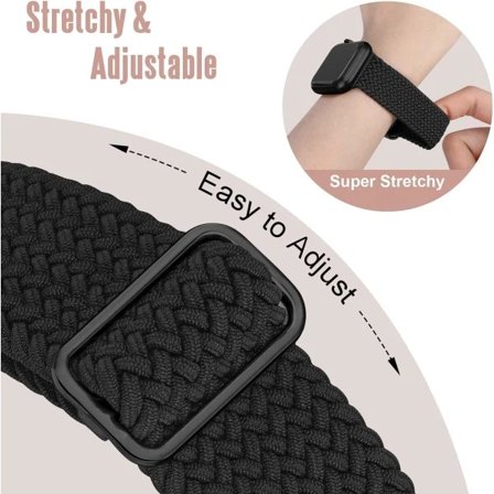 5-pack flätad solo-loop kompatibel med Apple Watch-armband 40mm 38mm 41mm för kvinnor och män, justerbart nylon stretchigt elastiskt sportarmband C