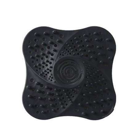 Golvbrunnstäckning mot blockering med 3 st sugkopps-hårfilter (svart)