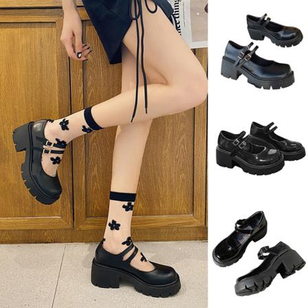 Kvinnliga Söta Mary Jane Skolskor Höjer Sandaler Matt 36
