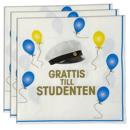 Kaffeservietter Grattis Till Studenten 25 cm 16-pak