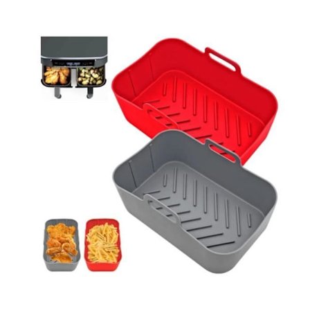 Air Fryer Tillbehör, 2-pack Air Fryer Form för Ninja Foodi AF300EU Dual Zone Airfryer 7.6L - BPA-fri & Diskmaskinsäker - sh