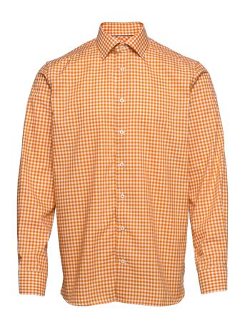 Men's Shirt: Business Fine Twill Orange Eton