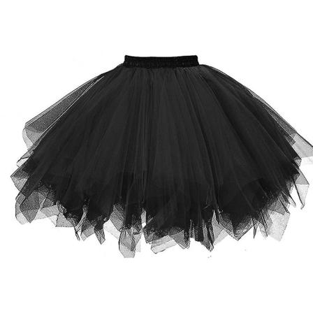 Hame Naiset Mesh Tulle Prinsessa Joustava Aikuinen Lyhyt Tutu Tanssi Black