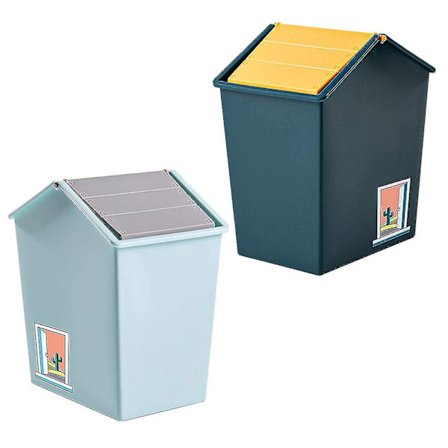 Mini Skraldespand med Svingbart Låg, Plastik, Til Badeværelse, Håndvask, Bil, Kontor