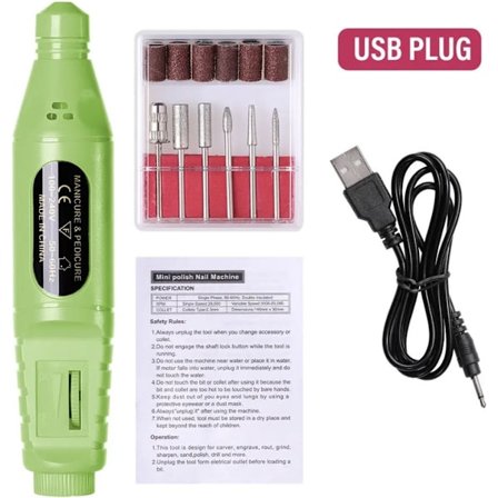 Xerolax Elektrisk Pedikyrsett, Elektrisk Neglefil, Profesjonelt Pedikyrsett, 10 i 1, Neglebor, Elektrisk Neglebor, Føtter, Hender