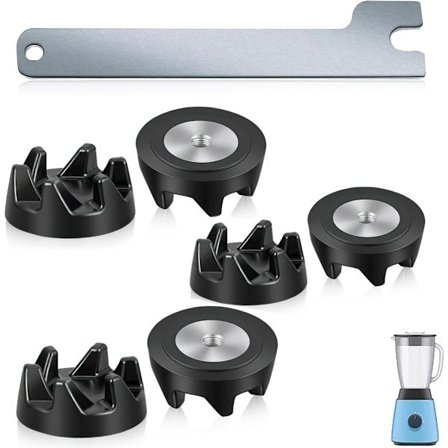Blender 6-delt kobling med skruenøgle passer til KitchenAid Blender Ksb5 Ksb3 Blenderkoblinger Blendertilbehør Wp9704230vp Wp9704230 Ps1174692 Sort