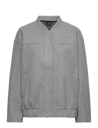 Chunky Bomber Jacket Bomberjakke Grå Gina Tricot*Betinget Tilbud