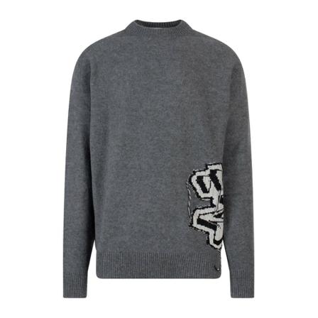Off White, Round-neck Knitwear Grijs, Heren, Maat:S