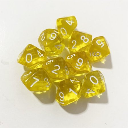 10st/ set DND Tärning Polyhedral Tärning GUL GUL