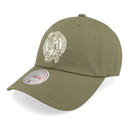 Mitchell & Ness - NBA Groen unconstructed Cap - Boston Celtics Fashion Basic Olive Dad Cap @ Hatstore