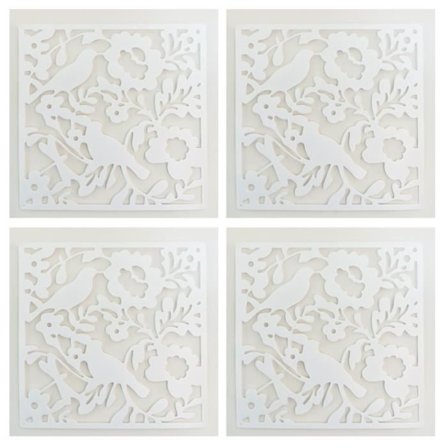 Paravent - TEKNIKRABATT - Blommönster - Lätt plast - 40x40cm - Inredning