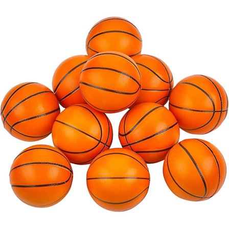 Qqdd Mini Basketball Stressbolde - (pakke med 12) 1,57 tommer små skumbasketbolde til børn, Spo (FMY)