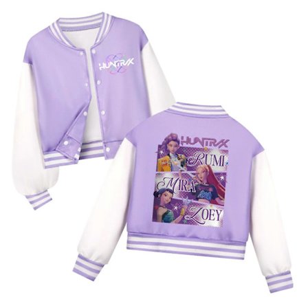 K-Pop Demon Hunters Børne Baseball Jakke Huntrix Group Top Anime Y2K Streetwear Bomber Jakke til Drenge & Piger??