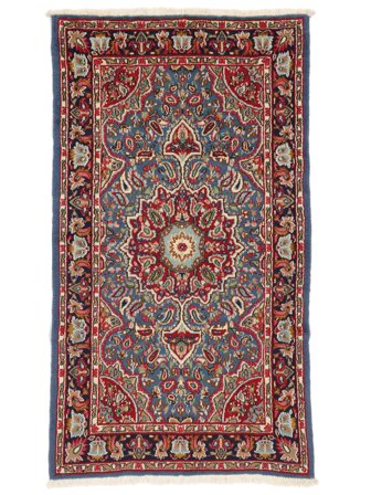 Kerman Matta 115X207 Mörkröd/Svart Ull, Persien/Iran