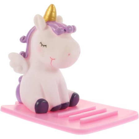 Telefonholder Bordstativ - Kreativ Enhjørning Telefonholder Søt Nyhet Skrivebord Mobiltelefon Stativ Feste (Hvit) Rosa