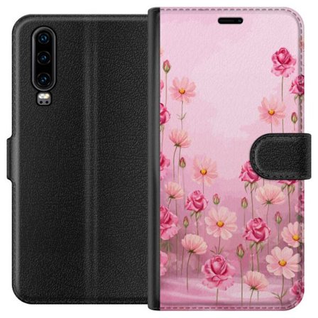 Kompatibel Tegnebogsetui til Huawei P30 Petal Reverie Soft Blush