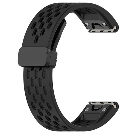 Silikonarmband till Garmin Fenix 5 / 6 / 7 / 8 20mm - Svart