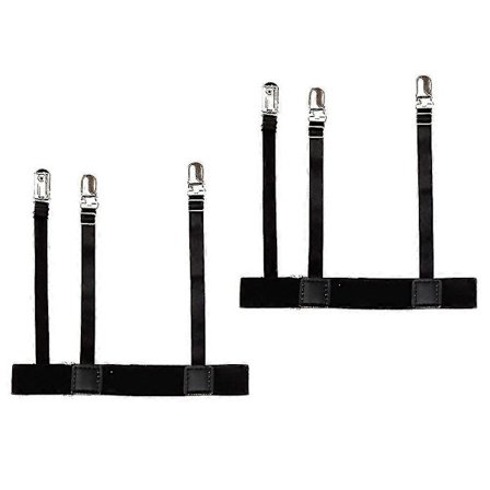 2 stk. Herreskjorteholderbælte med skridsikre låseklemmer holder skjorten stukket ind