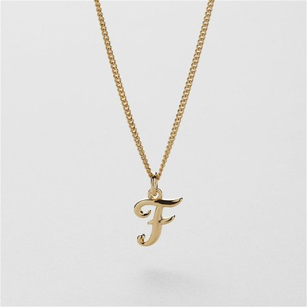 F Vintage Letter Necklace