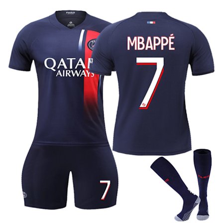 Paris fotbollströja Set Barn Ungdom Vuxen Mbappe/Messi/Neymar T-shirt tröja No. 7 Z