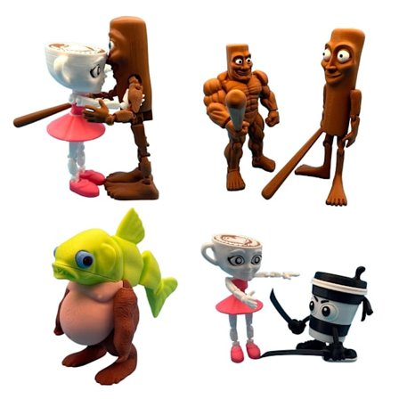 Tung Tung Tung Sahur Anime Figur Ballerina Cappuccino Action Figurer Brainbot Tralalero Tralala Figur Skrivebord Model Ornament