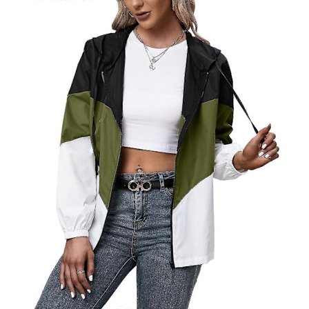 Färgglad vindjacka för dam, vattentät, lättviktsjacka