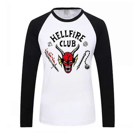 Dam Herr Stranger Things Hellfire Club T-shirt Långärmad Topp