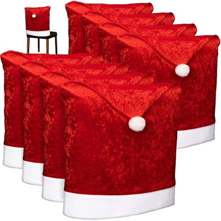 8 st Premium Stolsöverdrag - Juldekoration för Stolar - Överdrag i Juldesign - Sitsöverdrag