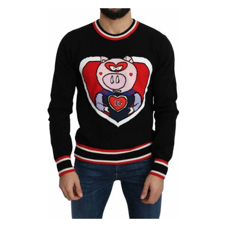 Dolce & Gabbana, Round-neck Knitwear Czarny, Mężczyzna, Rozmiar: S