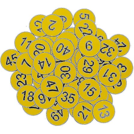 Graverade nummerbrickor i plast för nyckelidentifiering