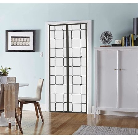 Isoleret dørgardin - 81x203 cm Magnetisk termisk og isolerende selvlukkende privatlivsdæksel skærm