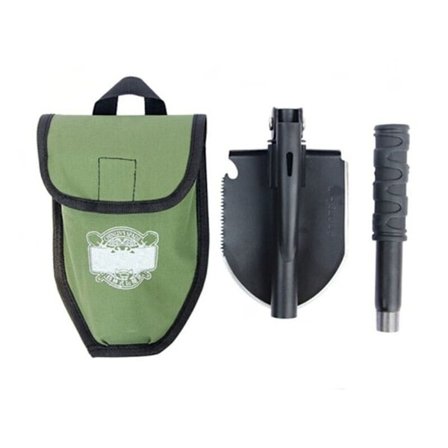 Multifunksjonell sammenleggbar spade (10 funksjoner) camping, overlevelse og hagearbeid