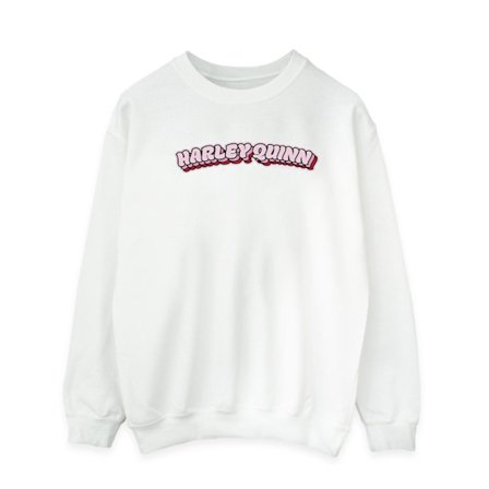 DC Comics Herr Batman Harley Quinn Logotyp Sweatshirt XXL Vit