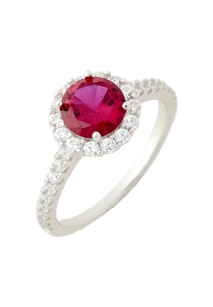 Sigrid Ring silver Red Ringar Dam Röd 17