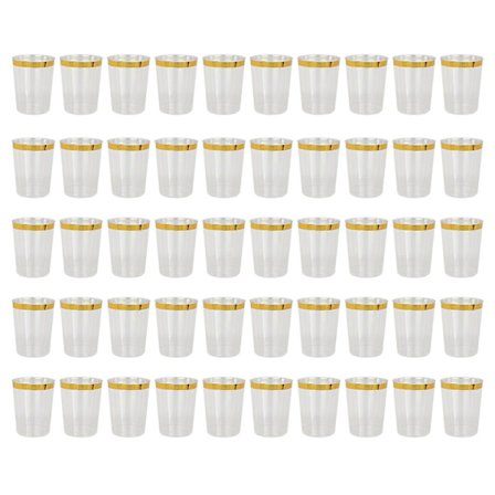 50 st 10oz Muggar Eleganta Guldkanter Kraftiga Vin Cocktailglas Lyxiga Hårda Juice Muggar för Fester Bröllop Födelsedagar Jikaix