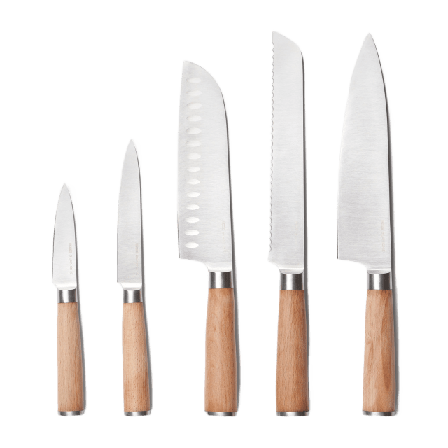 SAVORY Knivset 5 delar BLANCHE Köksredskap Brun ONESIZE