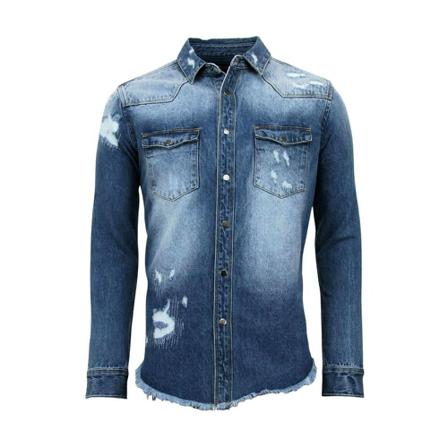 Enos Long Denim Shirt - Denim Blus blå, Herr, Herr, Storlek: L