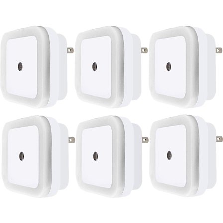 6-pack Stickkontakt Nattlampa, LED Nattlampor med Automatisk Skymning