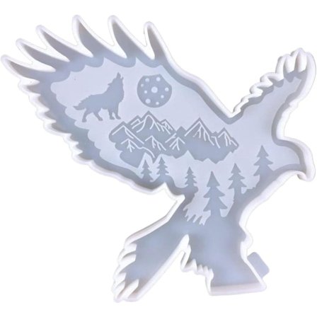 Beibei - Silikonform for dyr i epoxyharpiks, 3D-skogssilhuett dyrestøpeform for epoxy med ulv, elefant, bjørn, hest, elg, ørn for DIY