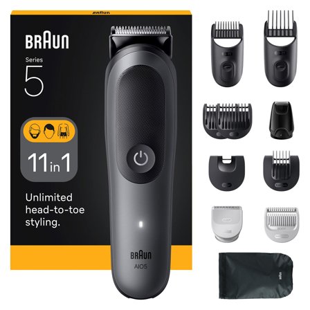 Braun Series 5 All-in-One groomingsett (grå) AIO5560, 11-i-1, vanntett, skjegg, hår og kropp